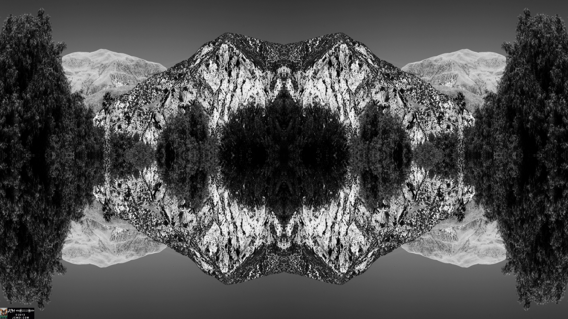Piru Mts B&W Quadroscopic image